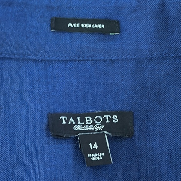 Talbots 100% Linen Tunic Blouse Sz 14 - Picture 6 of 7